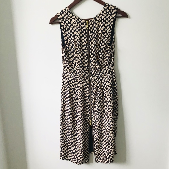 WHISTLES size 8 fitted sleeveless dress in blue and cream silk - Picture 4 of 13